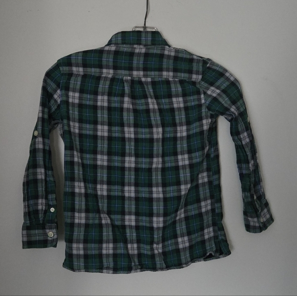 VEUC: GAP Kids Blue/Green/White Plaid Button-down Collared Shirt; Size S P (6-7) - Picture 2 of 8